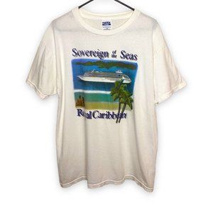 Vintage 90s Royal Caribbean Sovereign Of The Seas Couple Island Ship Size Large